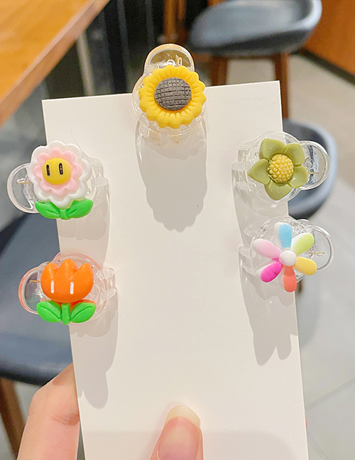 Fashion Sunflower 5-piece Set Children's Cartoon Flower Small Catch Clip