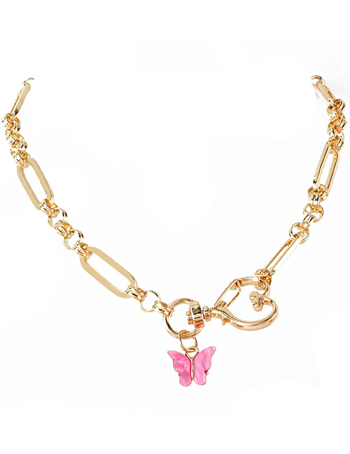 Fashion Golden Metallic Love Butterfly Chain Necklace