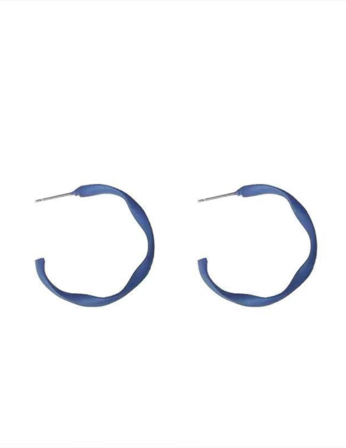 Fashion Haze Blue Geometric C-shaped Earrings