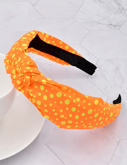 Fashion Orange Fabric Polka Dot Knotted Headband