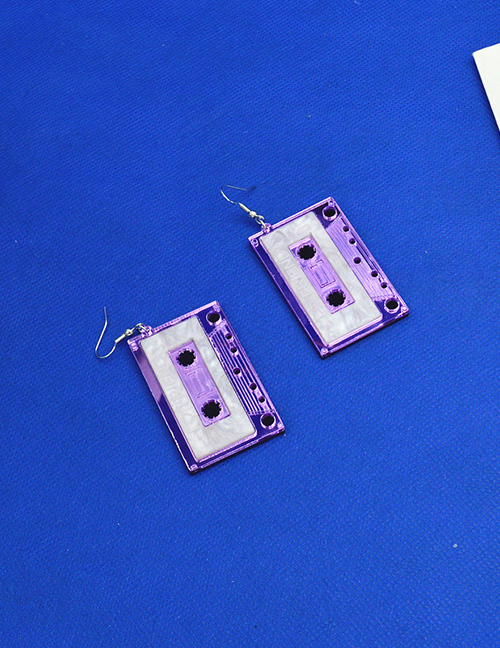 Fashion Purple Acrylic Tape Earrings