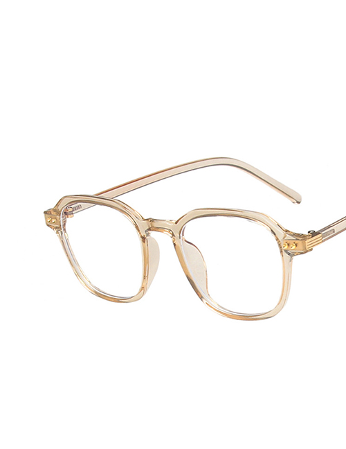 Fashion Transparent Tea Square Rice Nail Flat Glasses