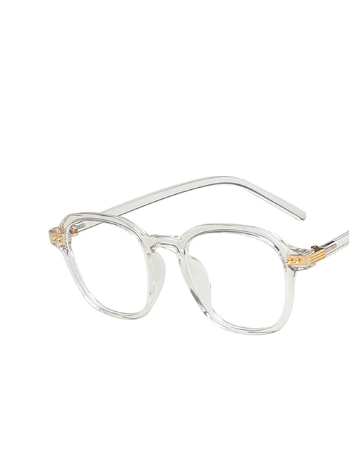 Fashion Transparent White Square Rice Nail Flat Glasses