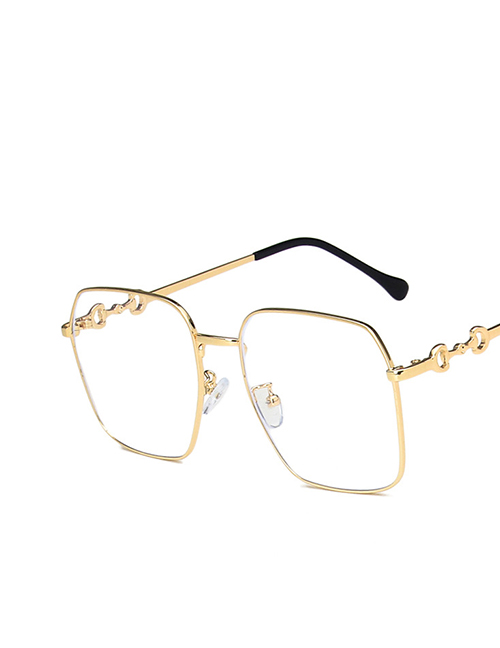 Fashion Gold Horsebit Flat Glasses Frame