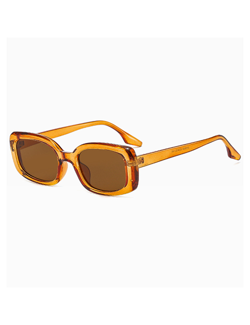 Fashion Transparent Tea Square Shade Sunglasses