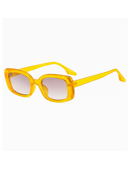 Fashion Transparent Yellow Square Shade Sunglasses