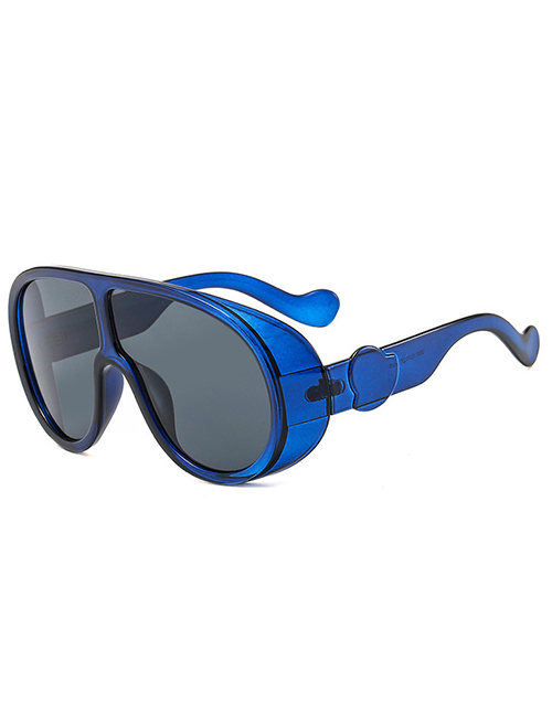 Fashion Blue Frame Gray Piece Thick-sided Big Frame Ski Sunglasses