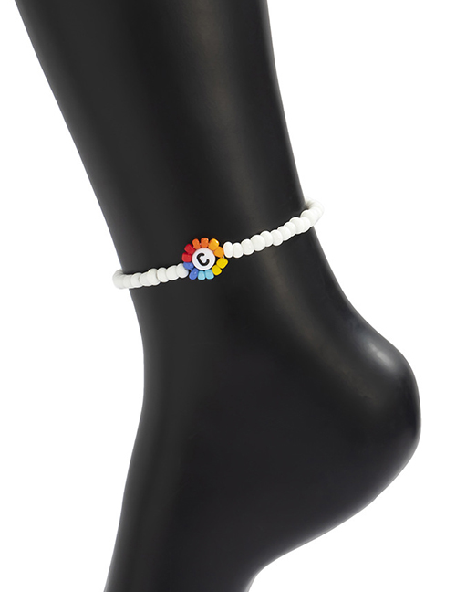 Fashion Anklet Color Rice Beads Flower Letter Anklet