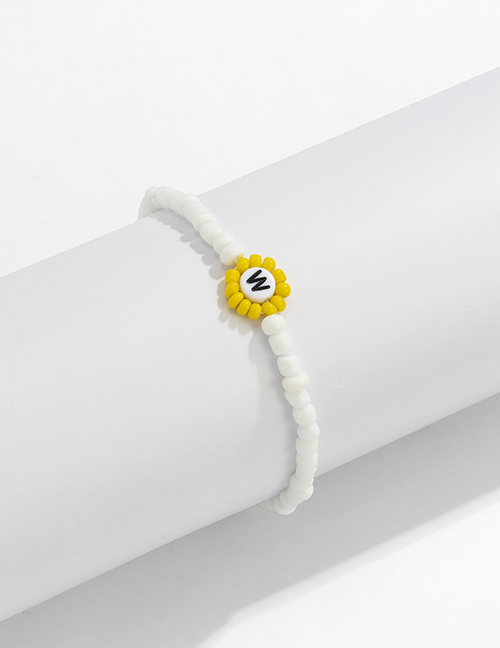 Fashion Bracelet Yellow Rice Beads Flower Letter Bracelet