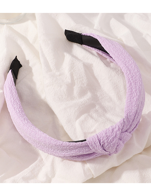 Fashion Purple Fabric Knotted Wide-brimmed Headband