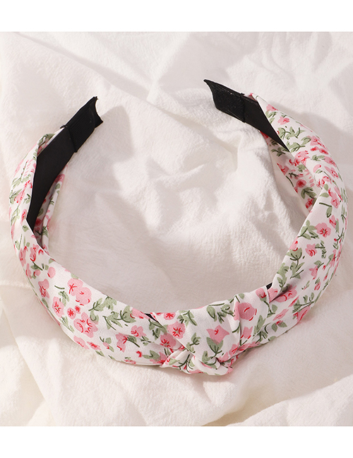 Fashion Pink Floral Cross Knotted Headband