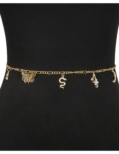 Fashion Golden Alloy Snake-shaped Butterfly Body Chain