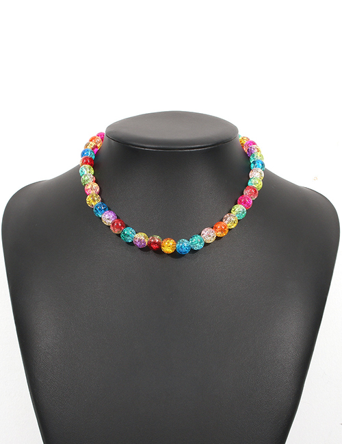 Fashion Color (color Random) Colorful Glass Beads Beaded Necklace
