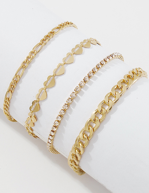 Fashion Golden Alloy Thick Chain Multilayer Anklet