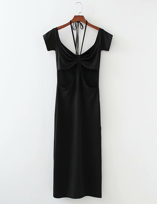 Fashion Black One-shoulder Cutout Dress