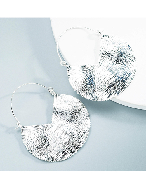 Fashion Silver Alloy Geometric Texture Earrings