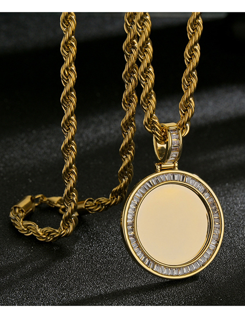Fashion 1.2*70nk Chain Gold Micro-inlaid Zircon Round Twist Necklace