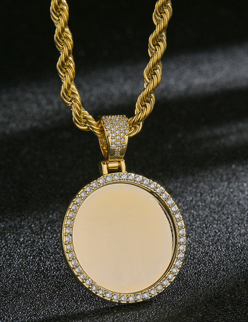 Fashion 1.0*70nk Chain Gold Micro-set Zircon Round Necklace