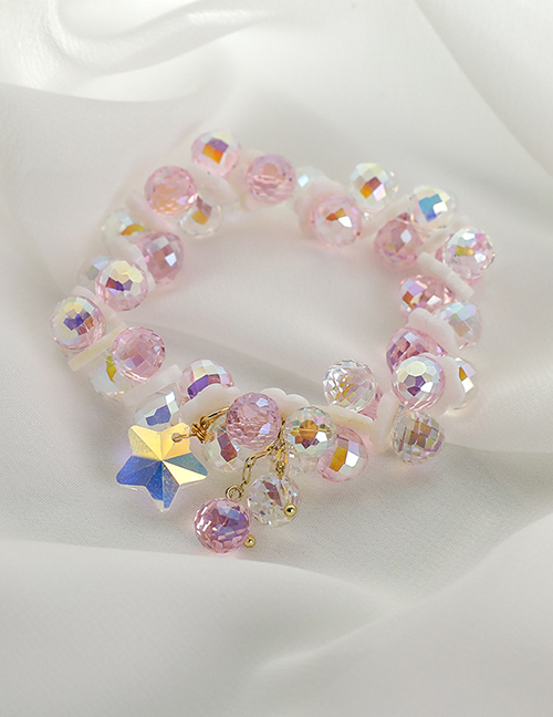 Fashion Pink Crystal Shell Flower Star Bracelet