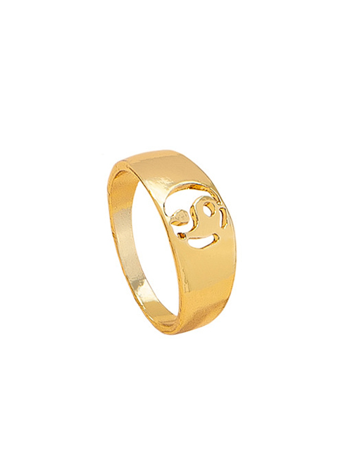 Fashion Golden Metal Hollow Gossip Ring