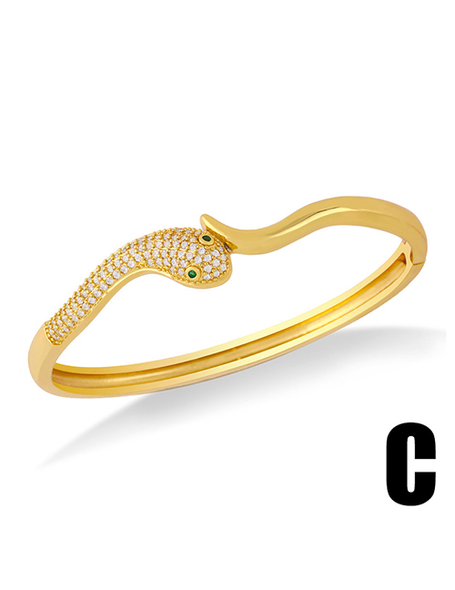 Fashion 3# Zircon Snake Cuff Bracelet