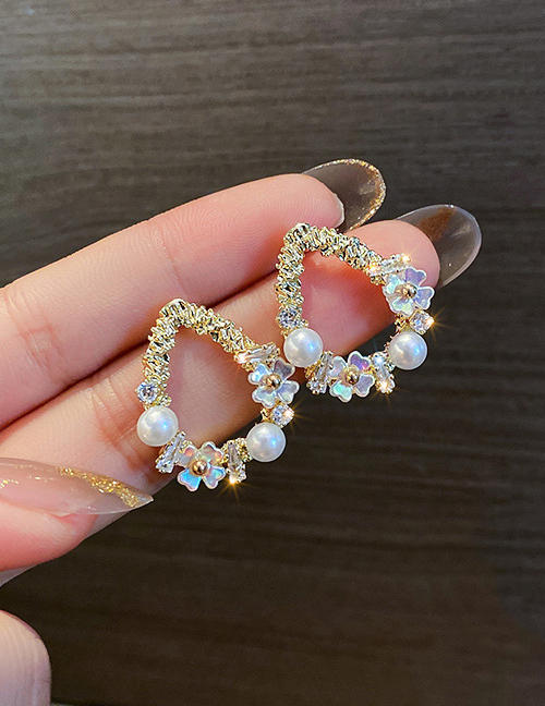 Fashion Silver Hollow Flower Drop Earrings