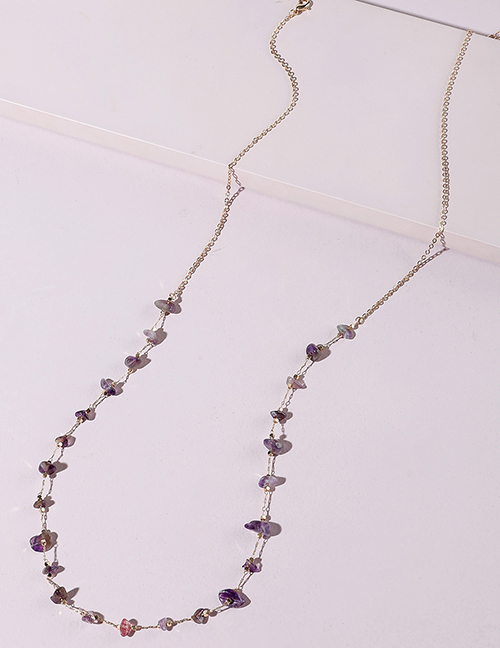 Fashion Purple Crushed Amethyst Chain Waist Chain