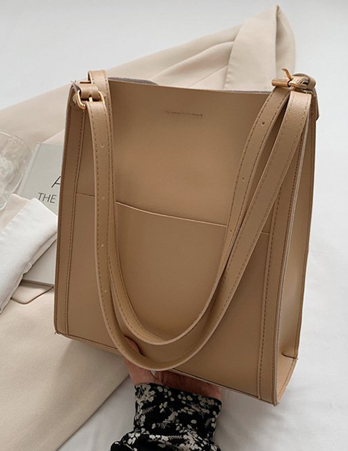 Fashion Khaki Large-capacity Leather Shoulder Bag
