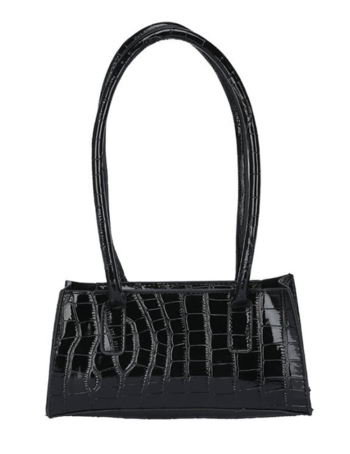 Fashion Black Crocodile Pattern Handbag