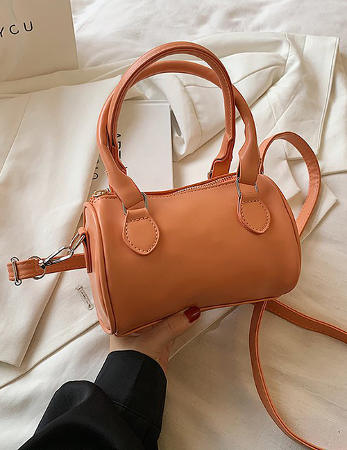 Fashion Orange Cylinder Portable Messenger Bag