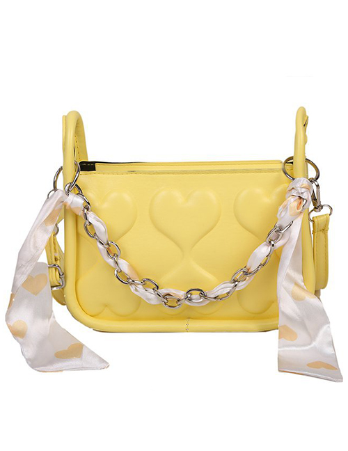 Fashion Yellow Love Winding Chain Shoulder Messenger Bag