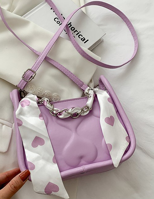 Fashion Purple Love Winding Chain Shoulder Messenger Bag