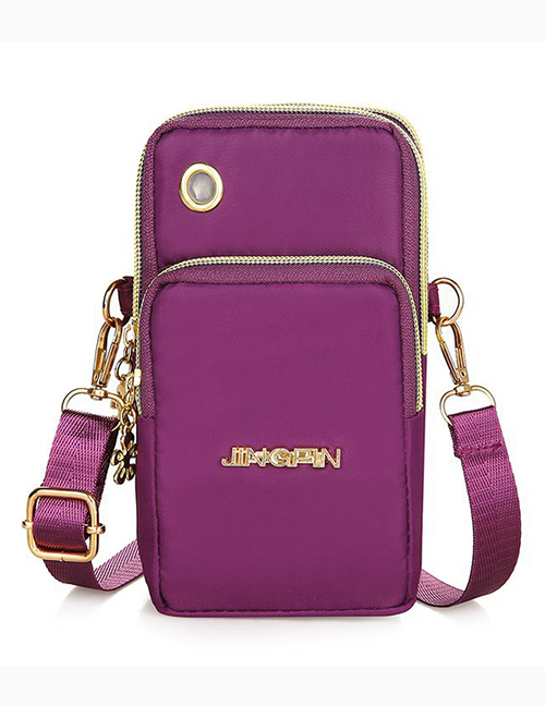 Fashion Purple Rectangular Letter Crossbody Bag