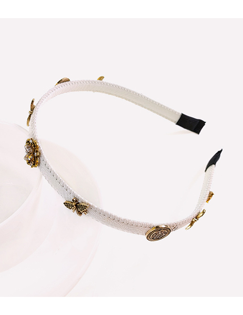 Fashion White Alloy Bee Butterfly Hair Band