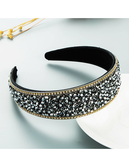 Fashion Silver Color Crystal Diamond Wide-brimmed Headband
