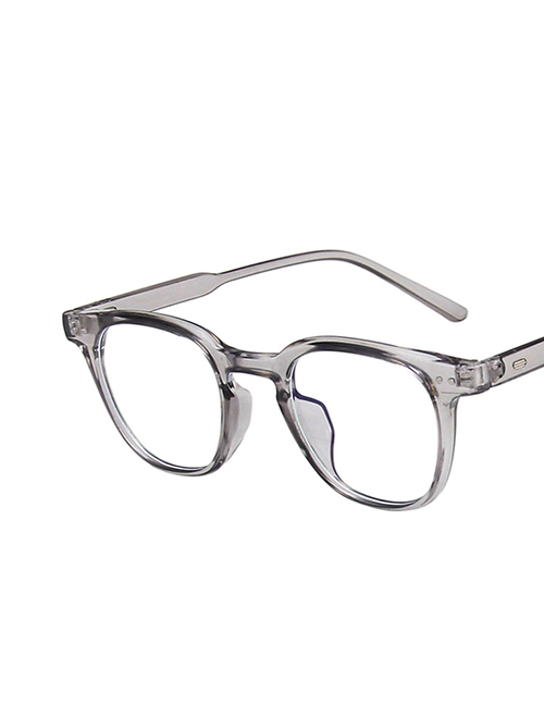 Fashion Transparent Gray Tablet Rice Nice Flat Glossy Glasses Frame