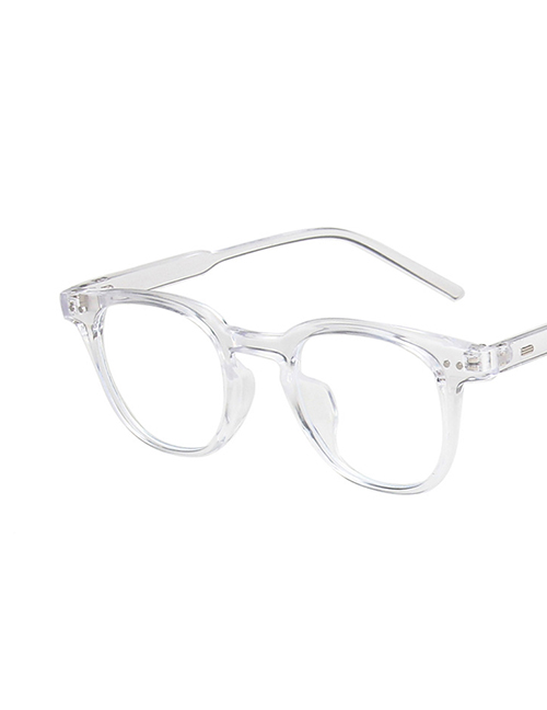 Fashion Transparent White White Rice Nice Flat Glossy Glasses Frame