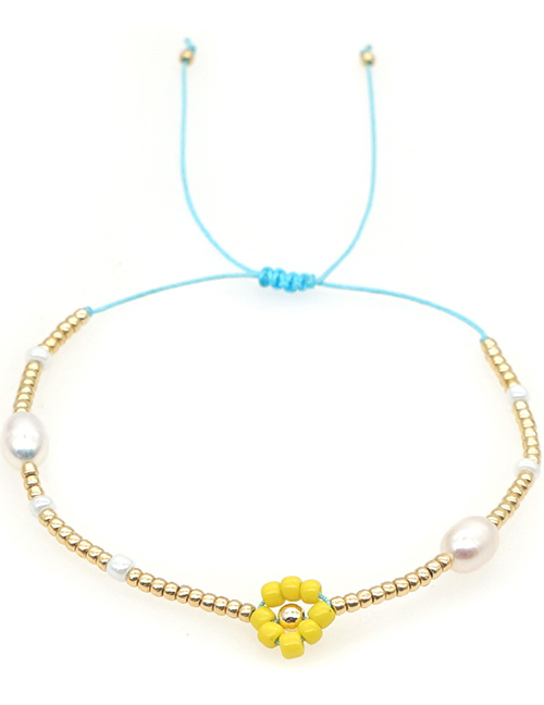 Fashion Yellow Woven Flower Bead Bracelet