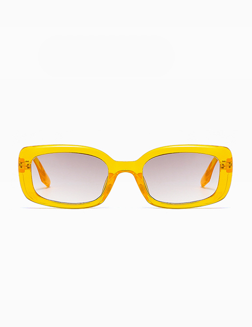 Fashion Transparent Yellow Resin Small Frame Sunglasses