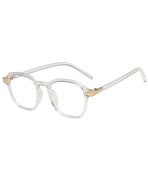 Fashion Transparent White Polygonal Rice Nice Flat Glasses