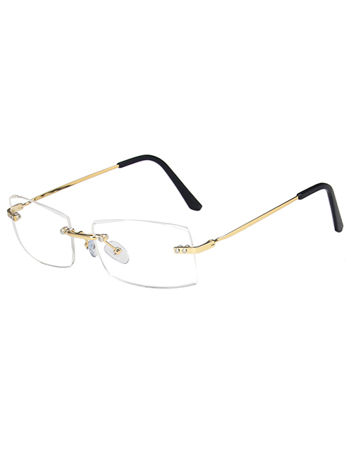 Fashion Transparent White Frameless Square Sunglasses