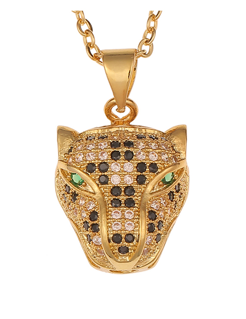 Fashion Leopard Geometric Zirconium Pineapple Necklace