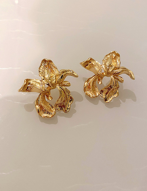 Fashion Gold Color Irregular Golden Flower Earrings
