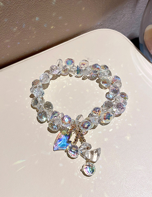 Fashion Transparent Love Irregular Crystal Love Flowers Bracelet