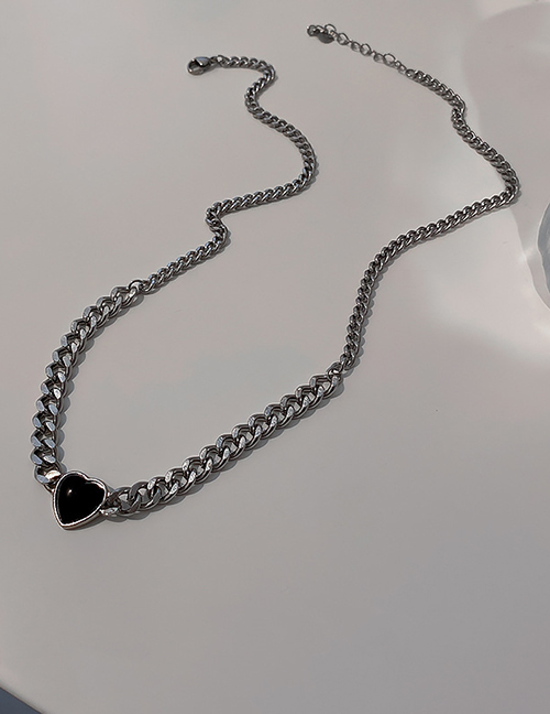 Fashion Black Love Chain Necklace