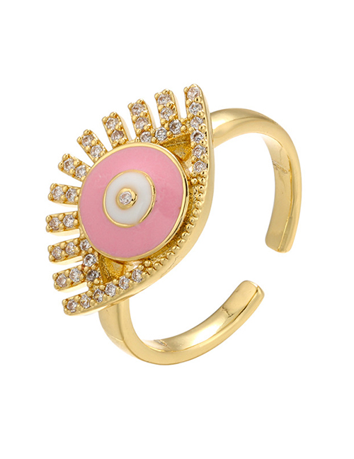 Fashion Pink Oil Drop Diamond Eyelashes Eye Opening Ring