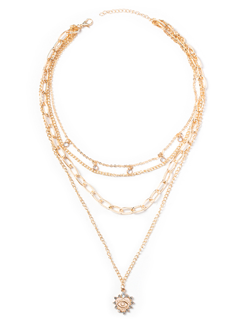 Fashion Gold Color Multi-layer Sun Eye Chain Necklace