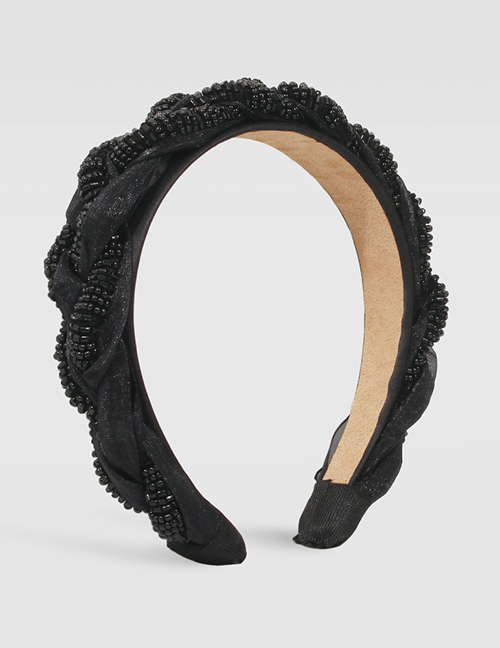 Fashion Black Twist Braided Broad-brim Headband
