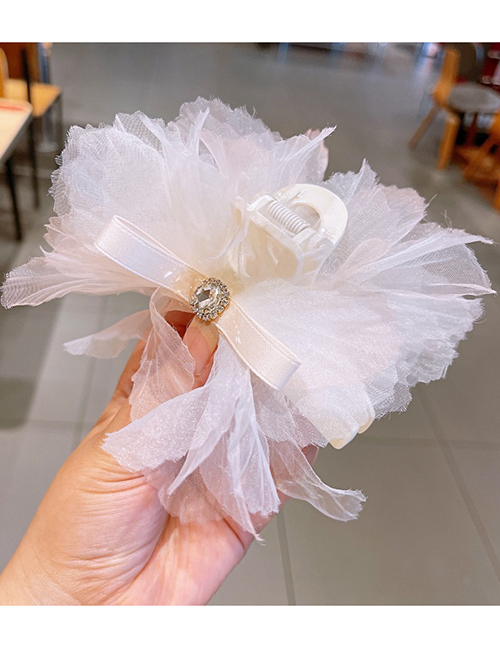 Fashion Pink Lace Bow Catch Clip