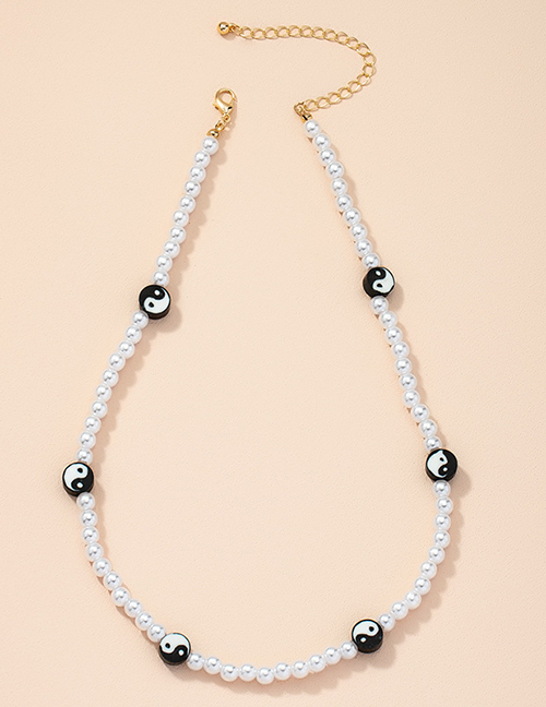 Fashion Black And White Gossip Gossip Pearl Necklace